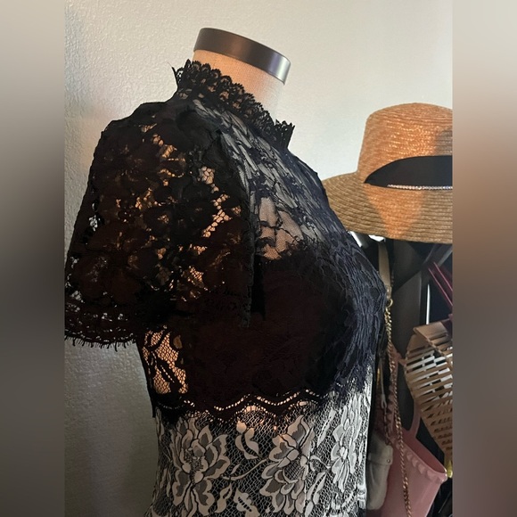 Sandro Black and White Lace Mini Dress size 1 🎩🎩 - Picture 7 of 12